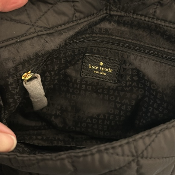NWT Kate Spade purse. Black quilted with two compartments. - Picture 8 of 12
